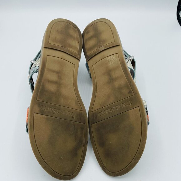 Franco Sarto Shoes Womens Size 9.5 M Snake Print Glenni Comfort Sandals T-Strap - Picture 9 of 11